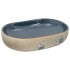 Lavabo sobre encimera ovalado arena y azul cerámica 59x40x14
