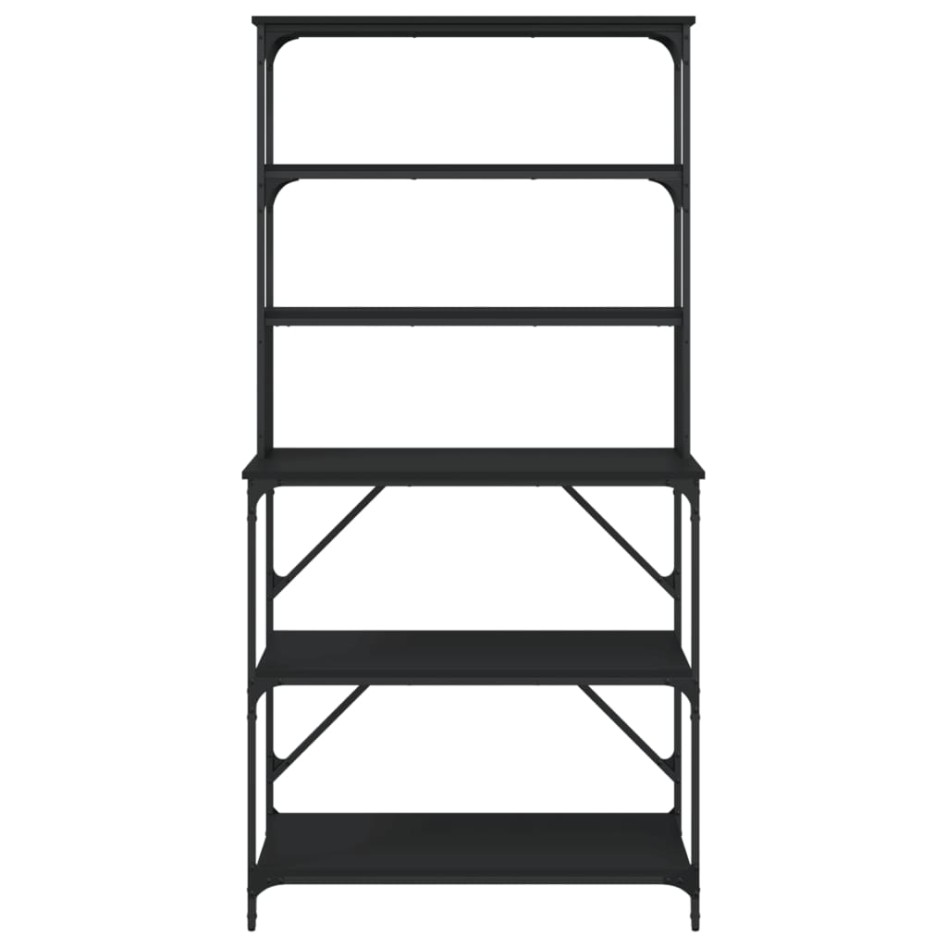 Estantería cocina 6 niveles madera ingeniería negro