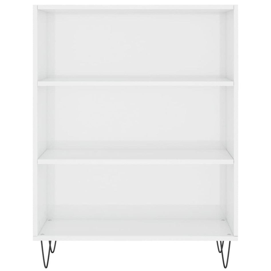 Aparador alto madera contrachapada blanco brillo 69,5x34x180