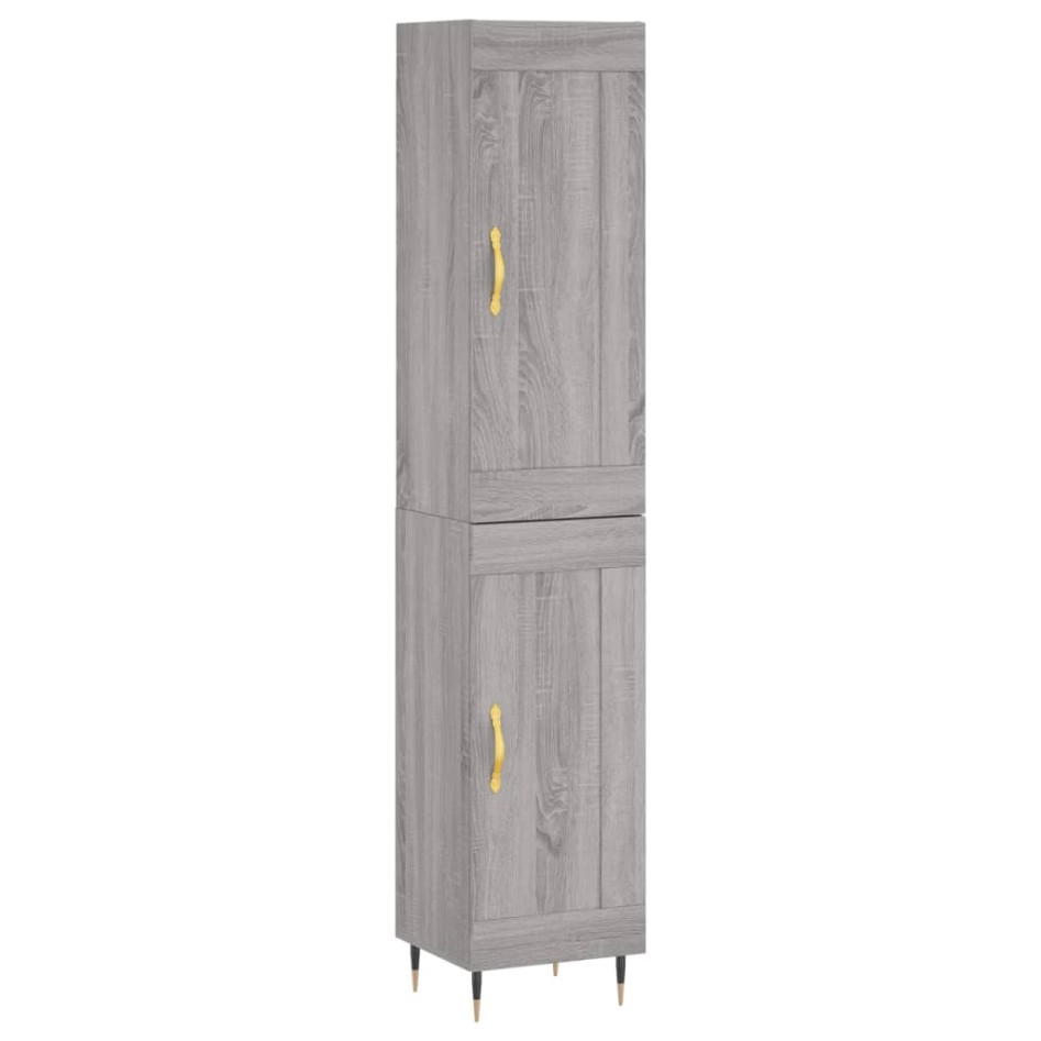 Aparador alto madera contrachapada gris Sonoma 34,5x34x180