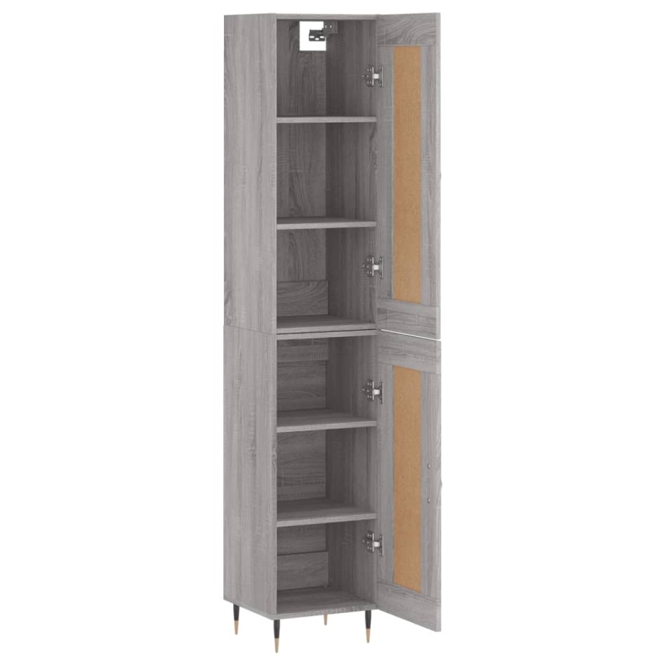 Aparador alto madera contrachapada gris Sonoma 34,5x34x180