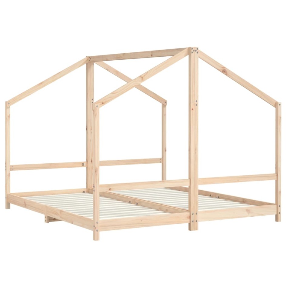 Estructura de cama de niños madera maciza de pino 2x(90x200)