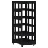 Leñero con ruedas madera maciza de pino negro 40x49x110
