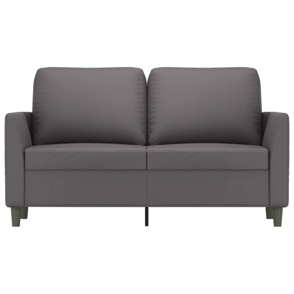 Sofá de 2 plazas de cuero sintético gris 120