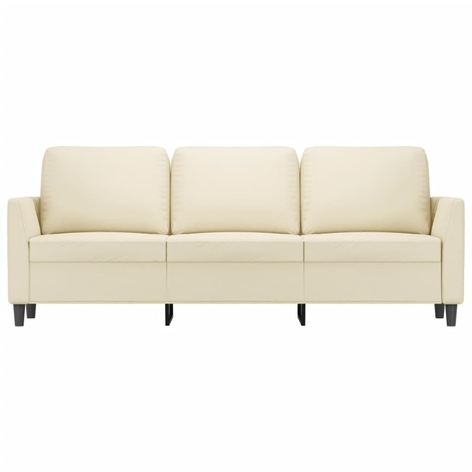Sofá de 3 plazas de cuero sintético color crema 180