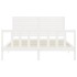 Estructura de cama con cabecero madera maciza blanco 160x200