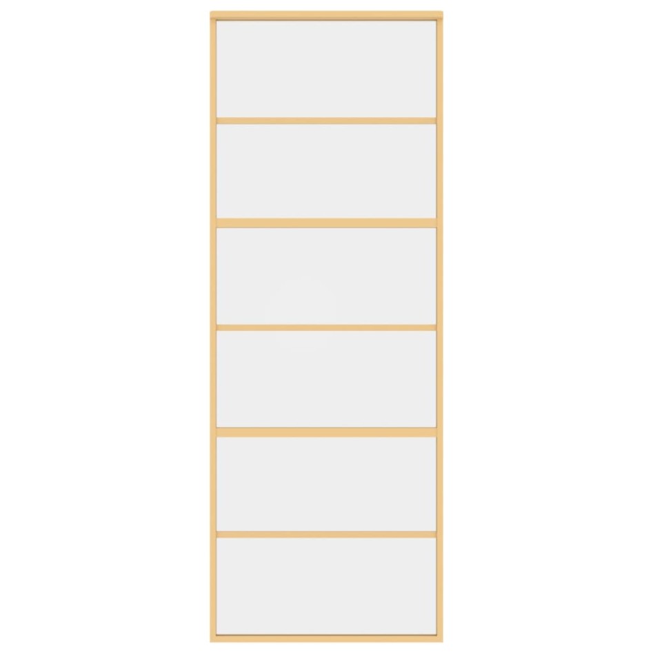 Puerta corredera dorada de vidrio ESG transparente y