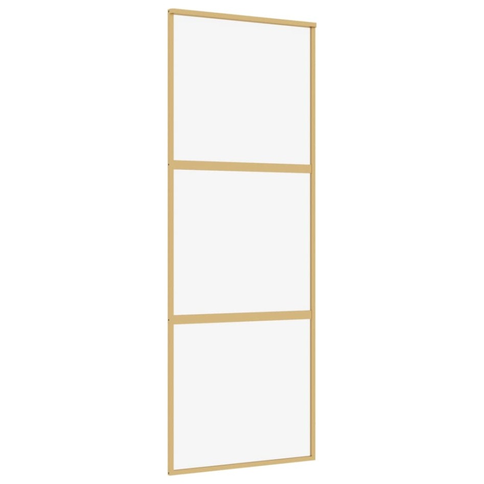Puerta corredera dorada de vidrio ESG transparente y