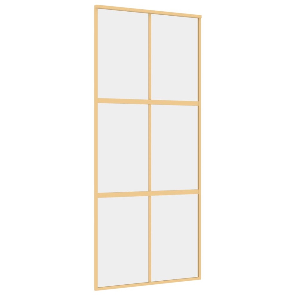 Puerta corredera dorada de vidrio ESG transparente y