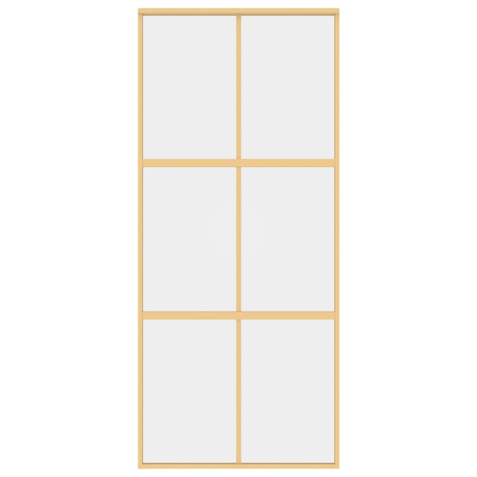 Puerta corredera dorada de vidrio ESG transparente y