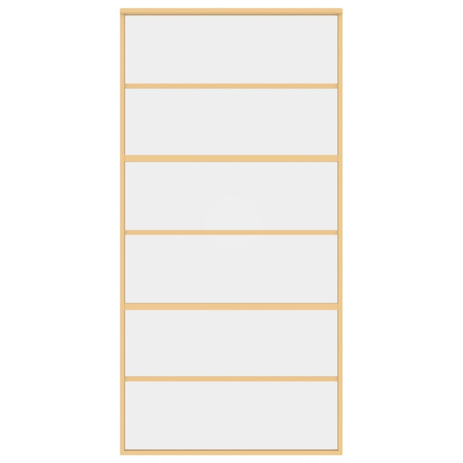 Puerta corredera dorada de vidrio ESG transparente y