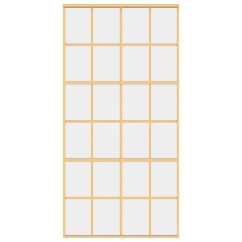 Puerta corredera dorada de vidrio ESG transparente y