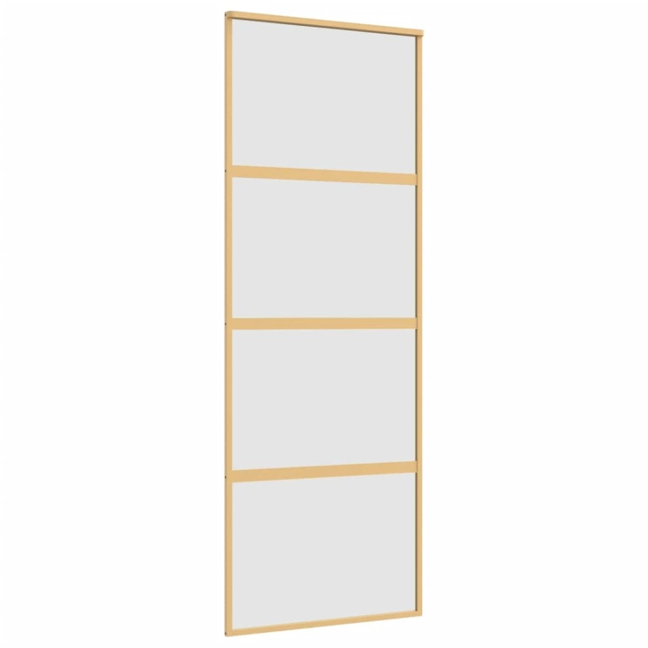 Puerta corredera dorada vidrio ESG esmerilado aluminio