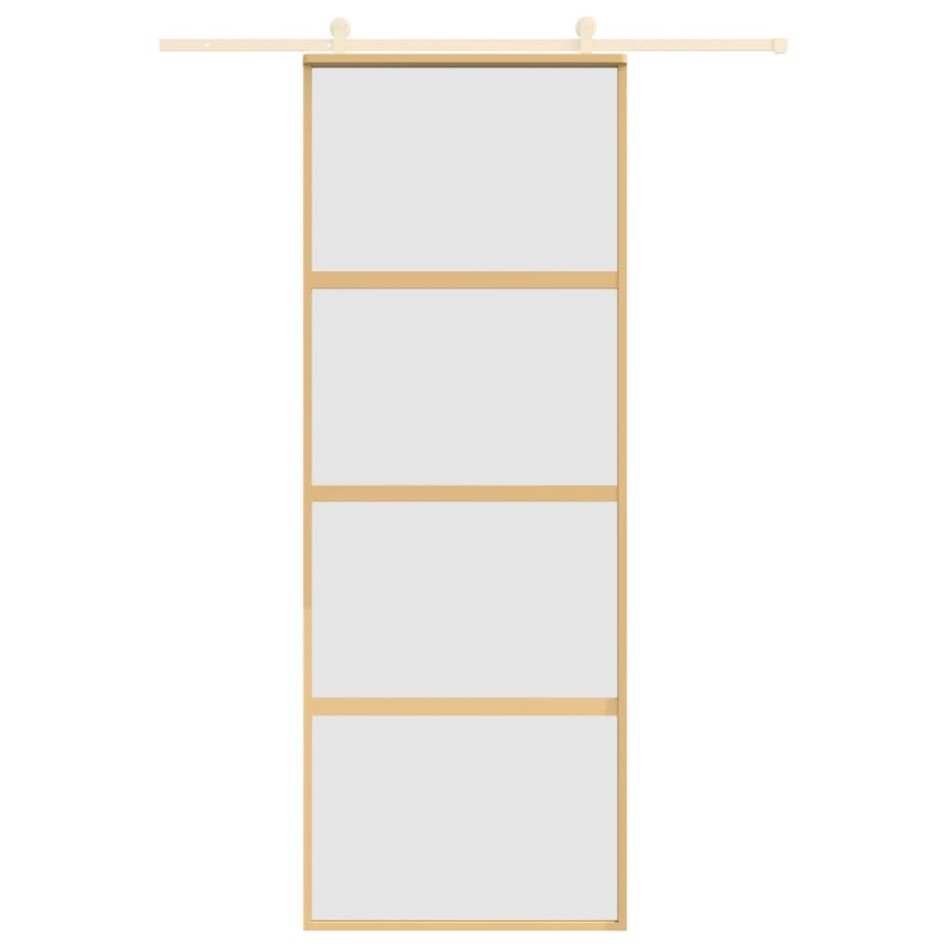 Puerta corredera dorada vidrio ESG esmerilado aluminio