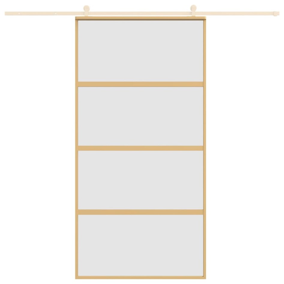 Puerta corredera dorada de vidrio ESG esmerilado y