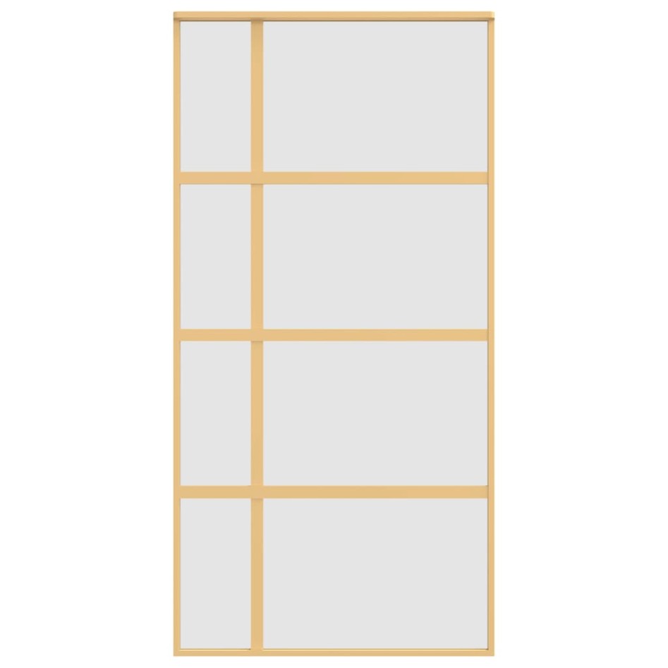 Puerta corredera dorada de vidrio ESG esmerilado y