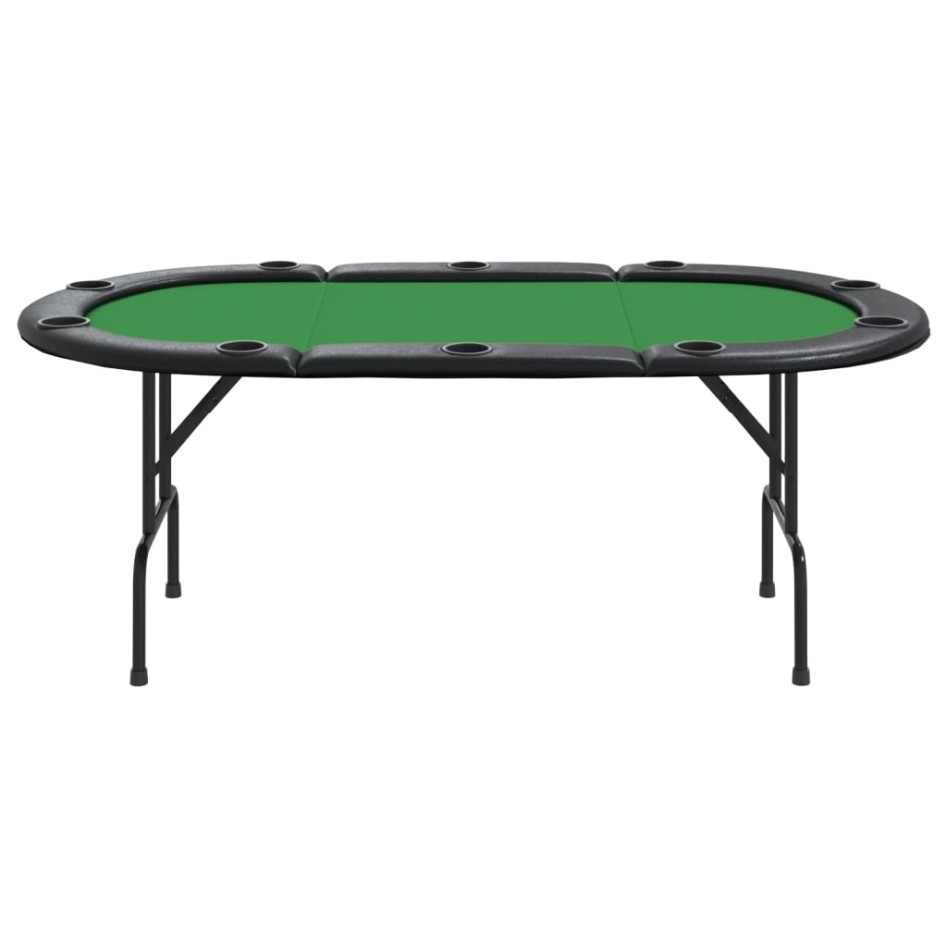 Mesa de póquer plegable para 10 jugadores verde 206x106x75