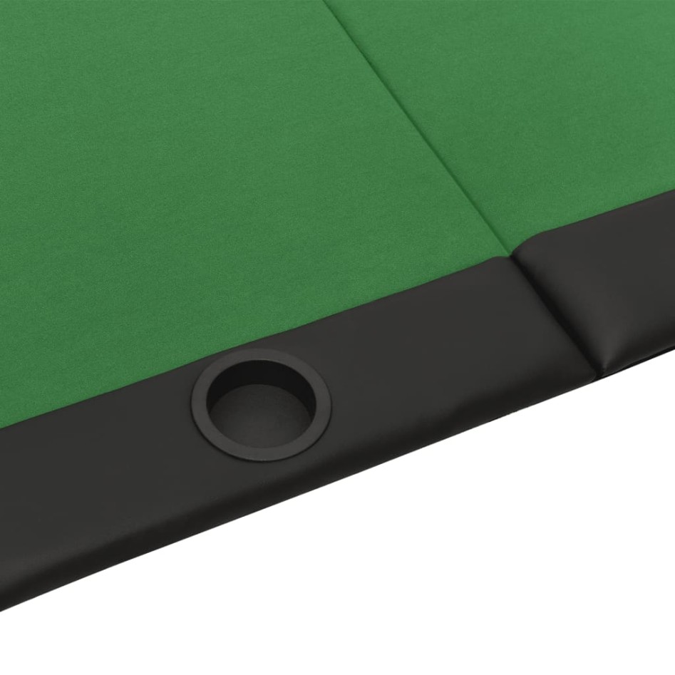 Mesa de póquer plegable para 10 jugadores verde 206x106x75