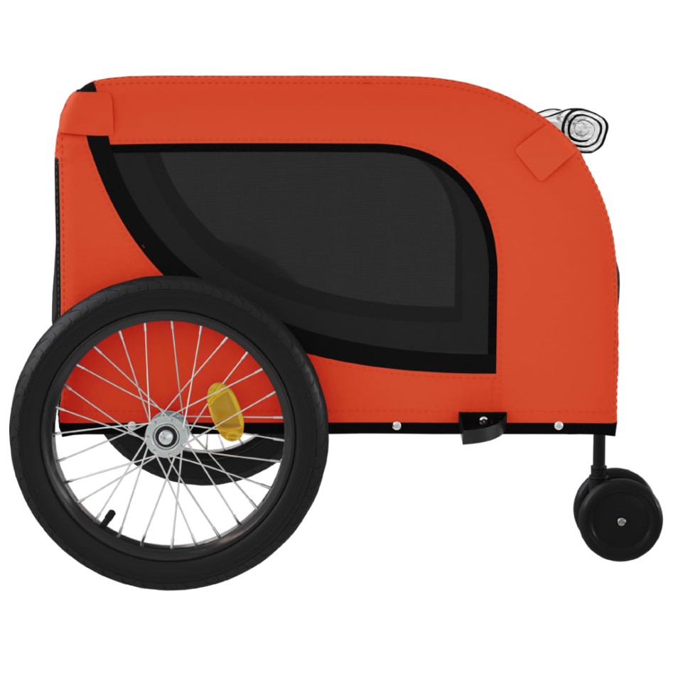 Remolque de bicicleta mascotas hierro tela Oxford naranja