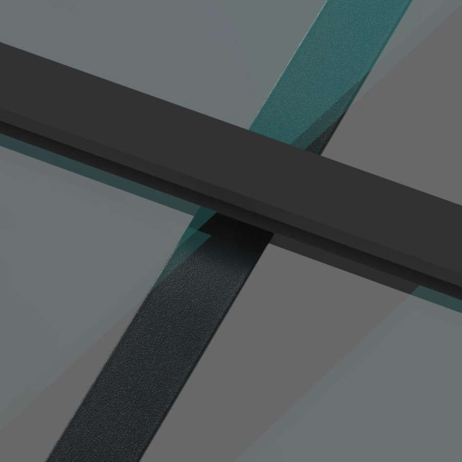 Puerta corredera vidrio templado y aluminio negra 90x205