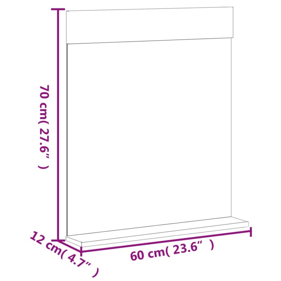 Juego de muebles de baño BERG 3 pzas madera maciza pino