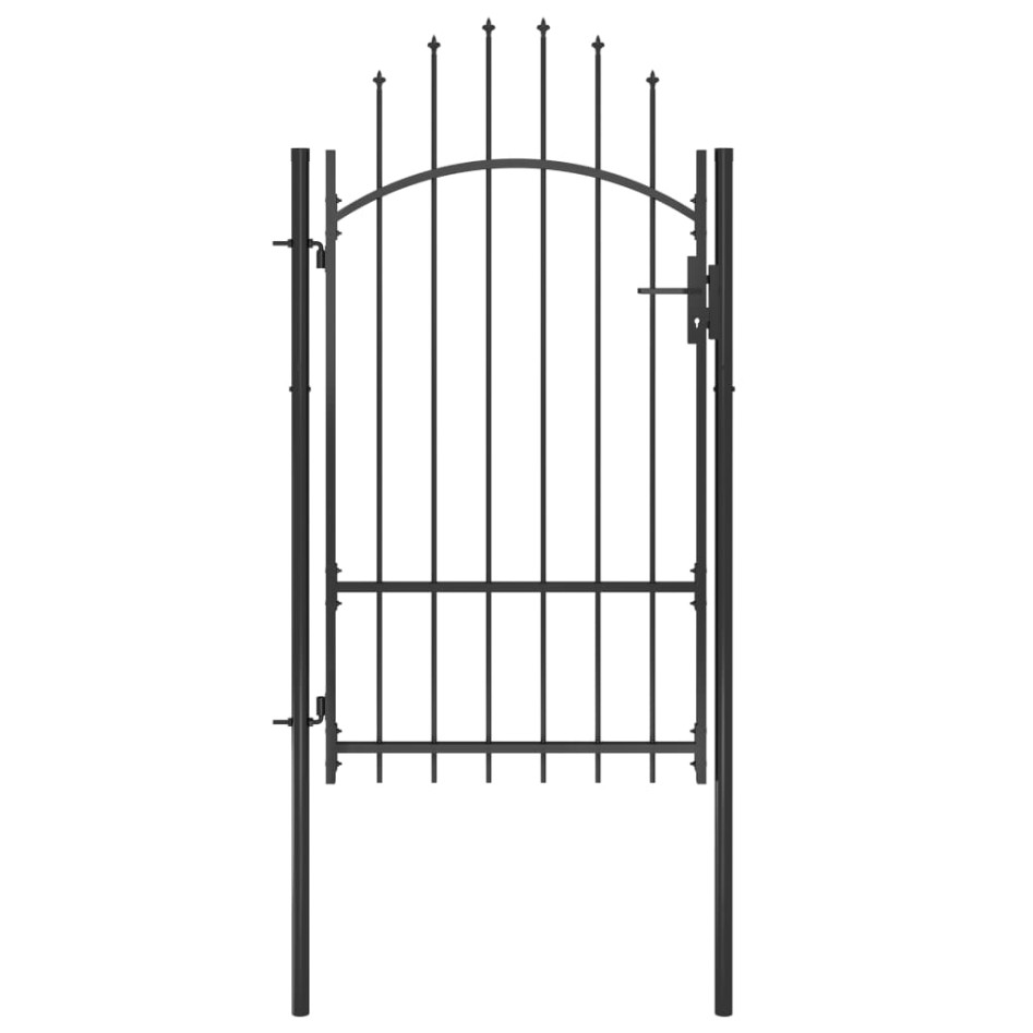Puerta de jardín de acero negro 1x2,2