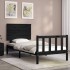 Estructura de cama individual con cabecero madera maciza