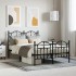 Estructura de cama cabecero y estribo metal negro 120x200