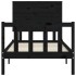 Estructura de cama individual con cabecero madera maciza