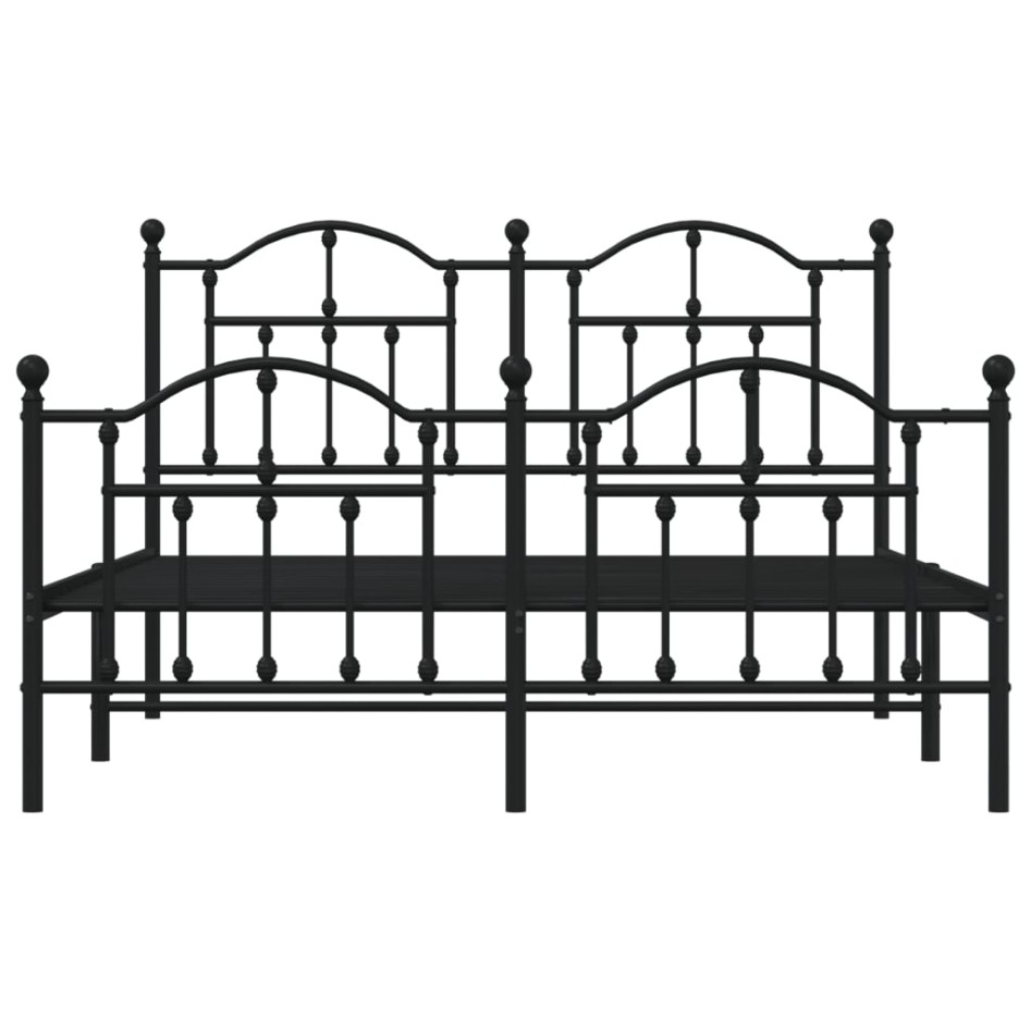 Estructura de cama cabecero y estribo metal negro 140x190