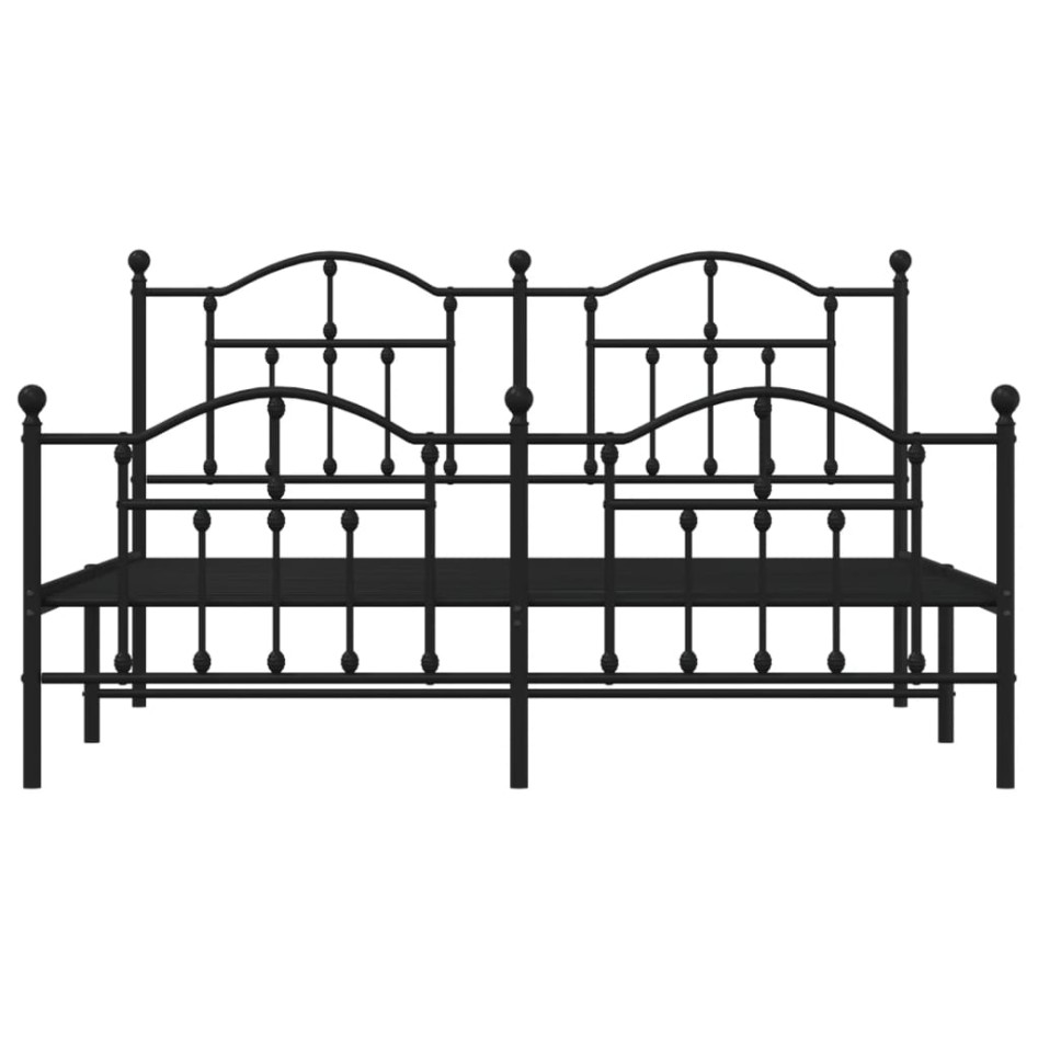 Estructura de cama cabecero y estribo metal negro 160x200
