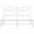 Estructura de cama de metal con cabecero blanca 140x190