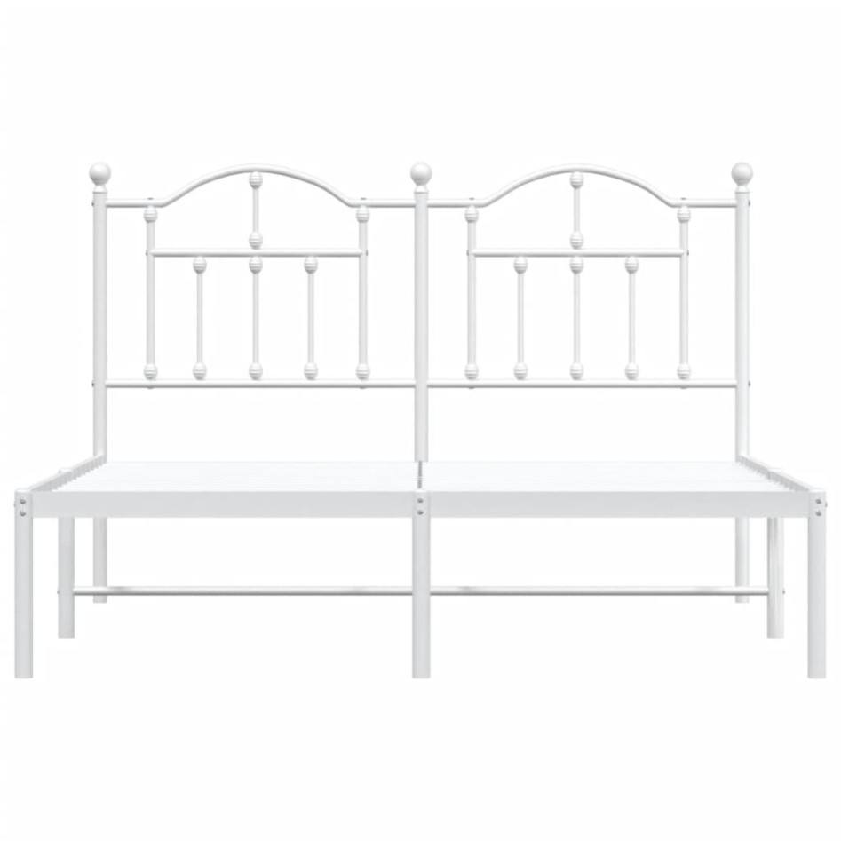 Estructura de cama de metal con cabecero blanca 140x190