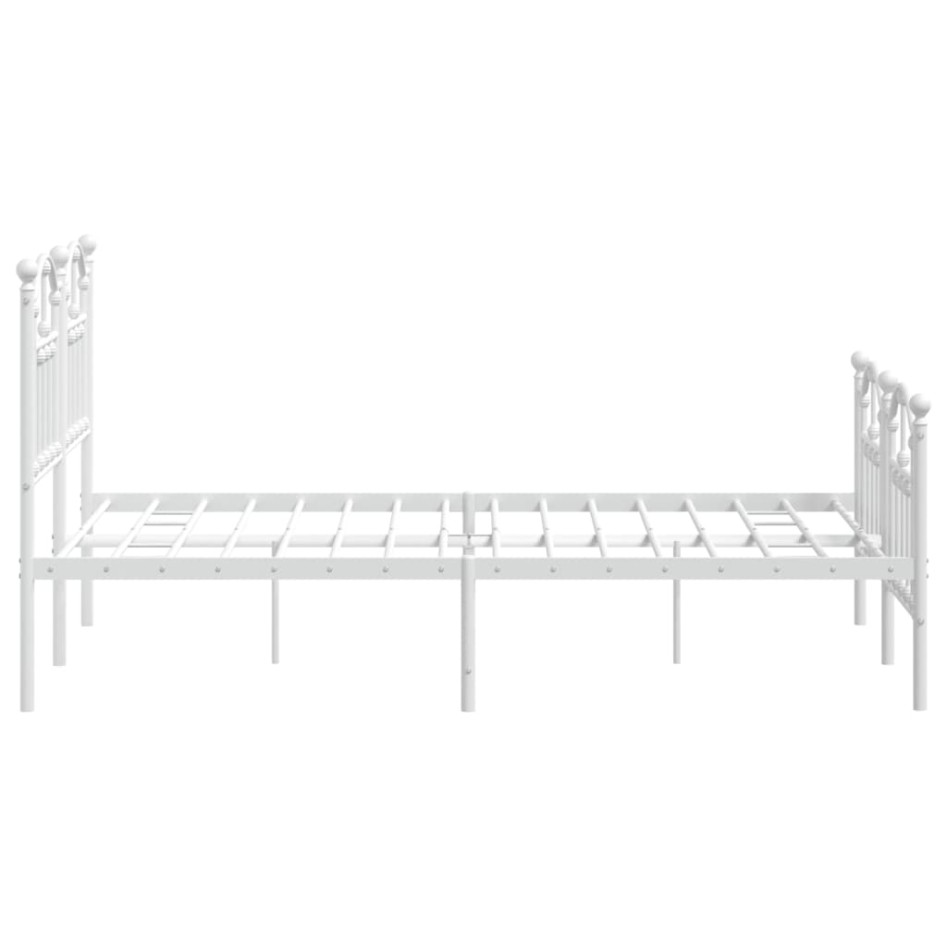 Estructura cama metal con cabecero y estribo blanco 120x200