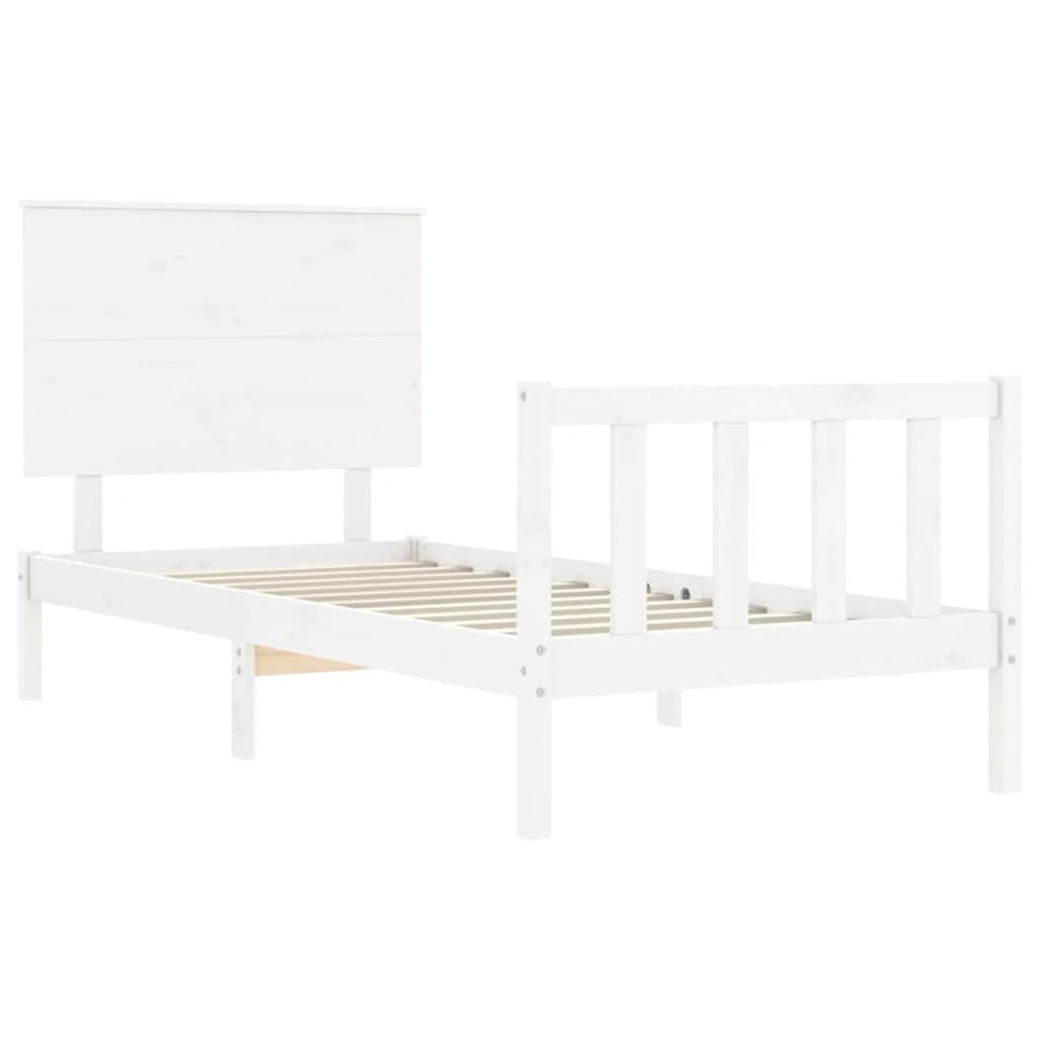 Estructura de cama con cabecero madera maciza
