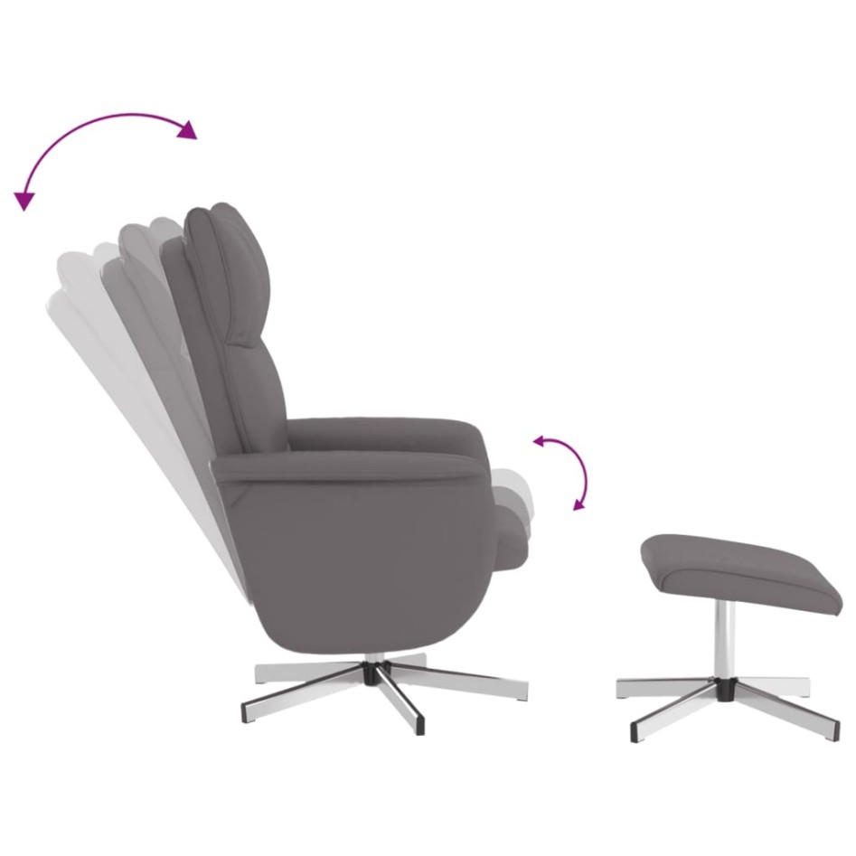 Sillón reclinable con reposapiés cuero sintético