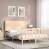 Estructura de cama de matrimonio con cabecero madera