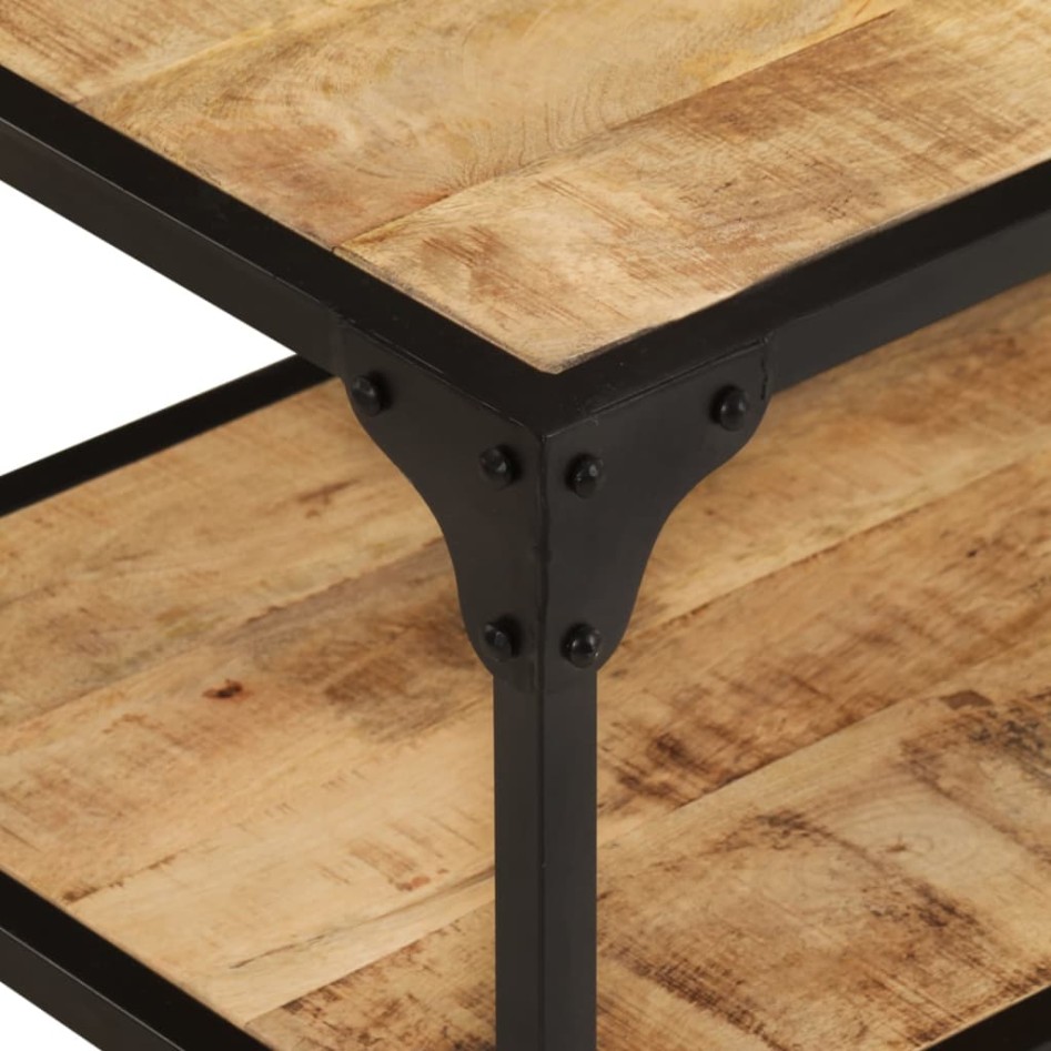Mesa de centro de madera maciza de mango rugosa 90x45x35