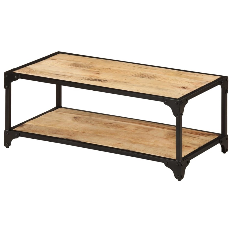 Mesa de centro de madera maciza de mango rugosa 90x45x35