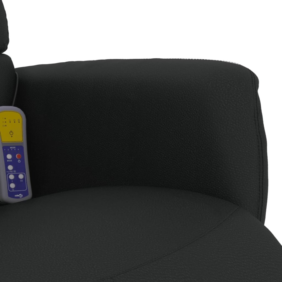 Sillón reclinable masaje con reposapiés cuero sintético
