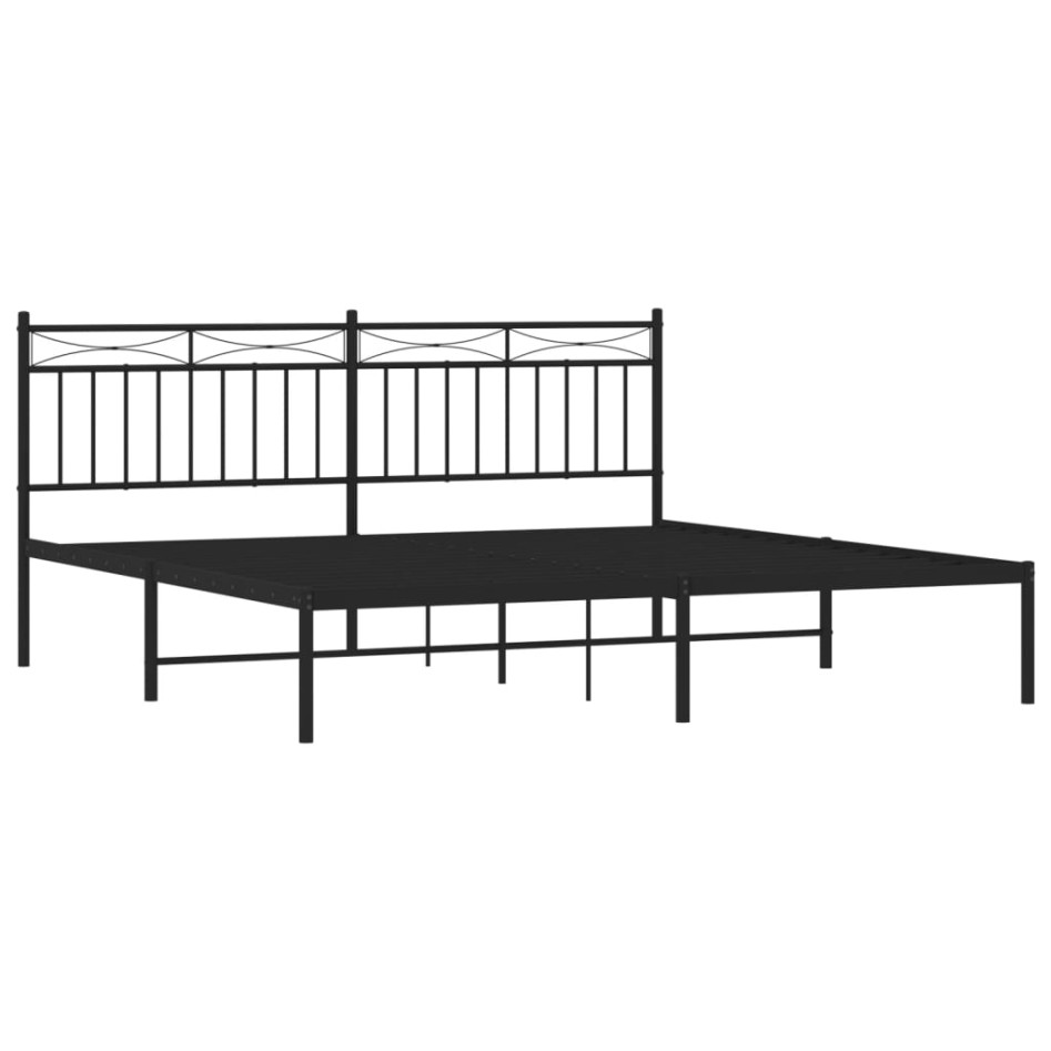Estructura de cama con cabecero metal negro 183x213