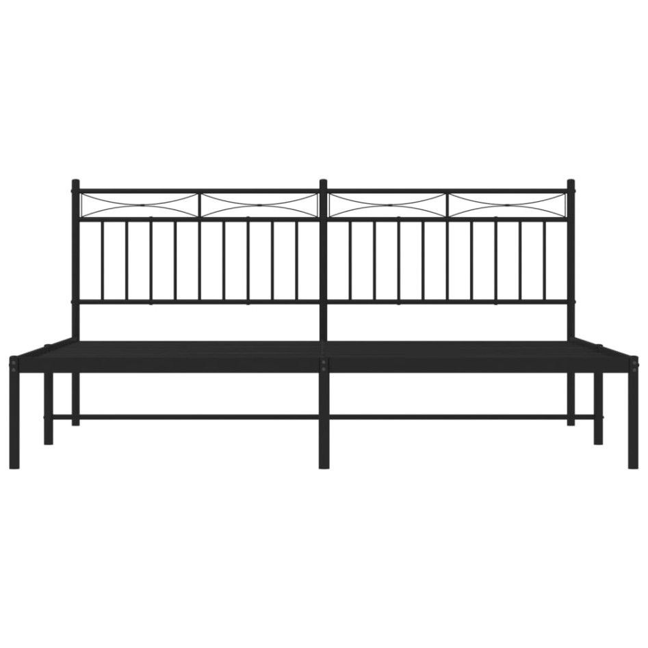 Estructura de cama con cabecero metal negro 183x213
