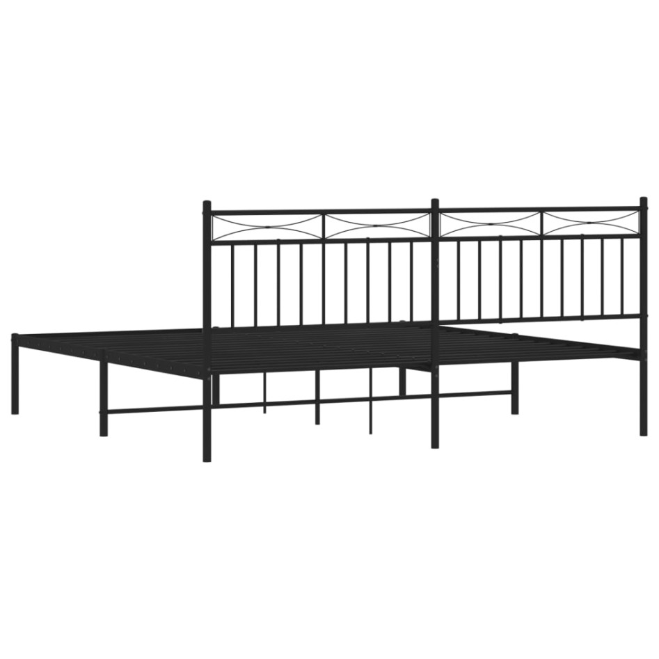 Estructura de cama con cabecero metal negro 183x213
