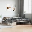 Estructura de cama de metal con cabecero blanco 183x213 cm