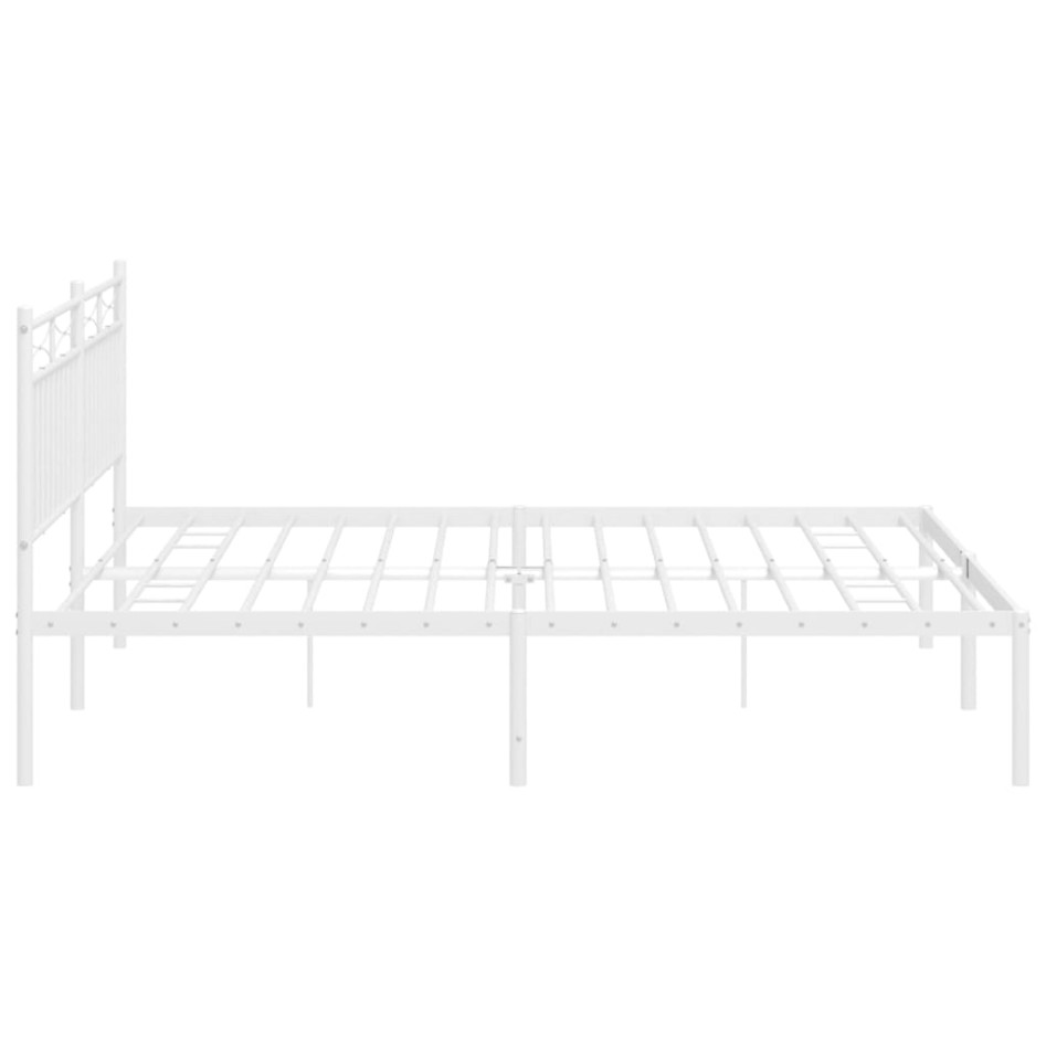 Estructura de cama de metal con cabecero blanco 183x213
