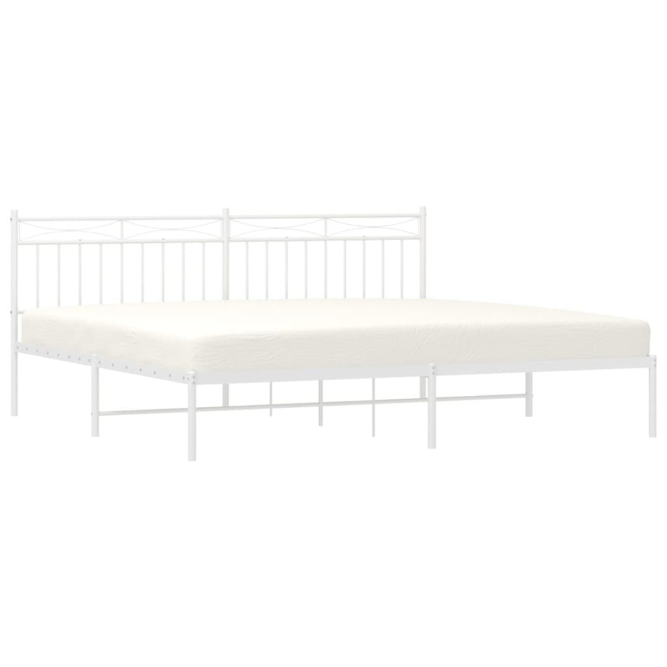 Estructura de cama con cabecero metal blanca 200x200