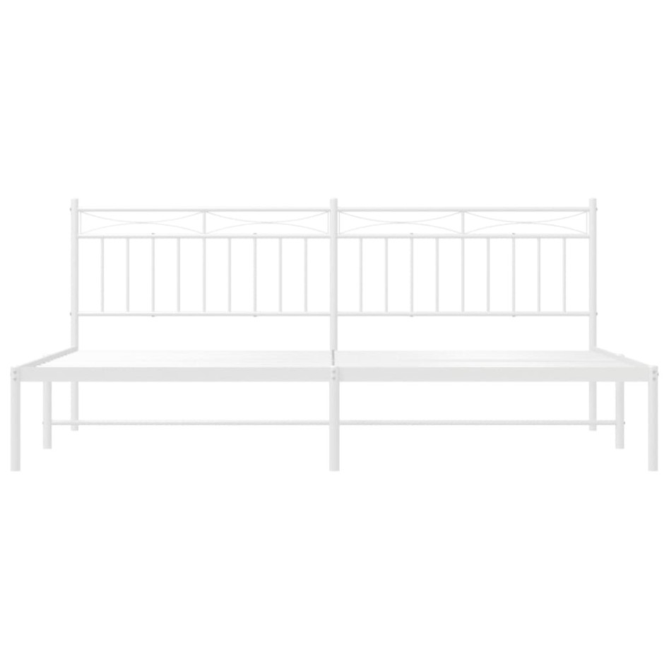 Estructura de cama con cabecero metal blanca 200x200