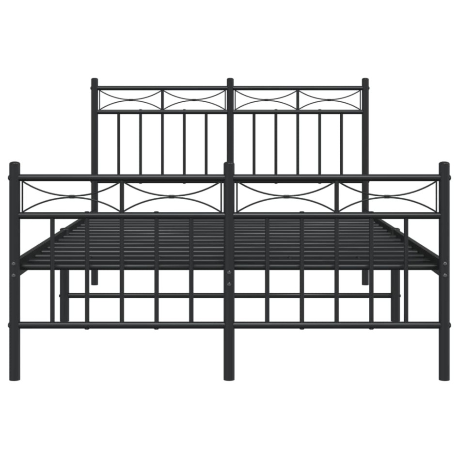 Estructura de cama cabecero y estribo metal negro 120x200