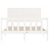 Estructura de cama con cabecero madera maciza blanco 140x200