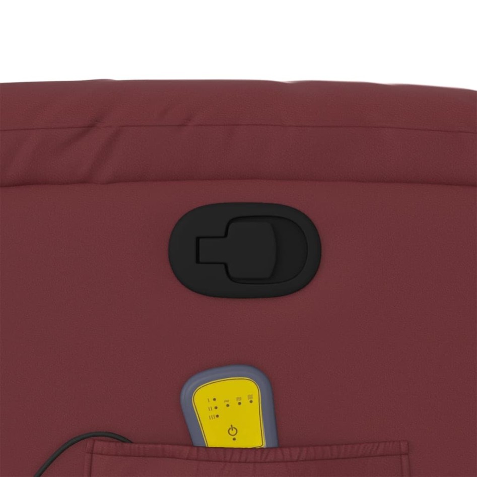 Sillón de masaje reclinable cuero sintético rojo